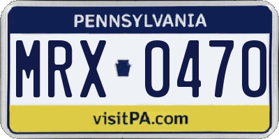 PA license plate MRX0470