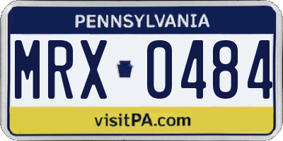 PA license plate MRX0484
