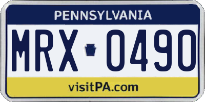 PA license plate MRX0490