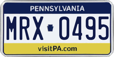 PA license plate MRX0495