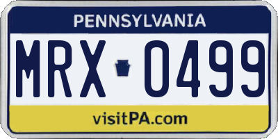 PA license plate MRX0499