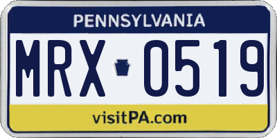 PA license plate MRX0519