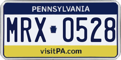 PA license plate MRX0528