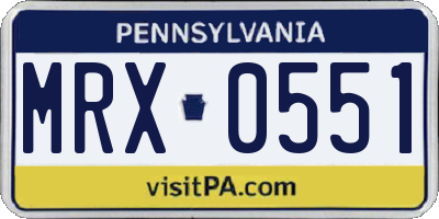 PA license plate MRX0551