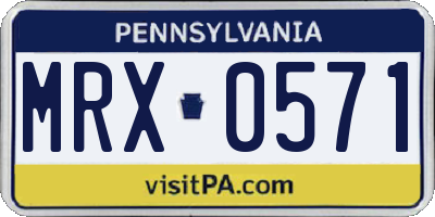 PA license plate MRX0571