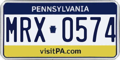 PA license plate MRX0574