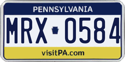 PA license plate MRX0584