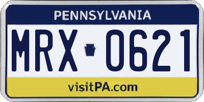 PA license plate MRX0621
