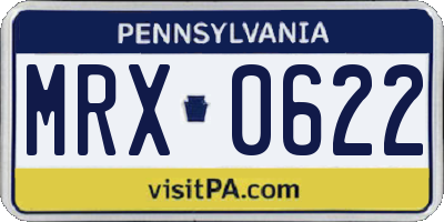 PA license plate MRX0622