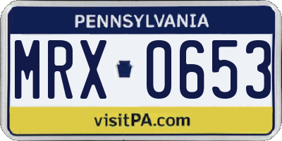 PA license plate MRX0653