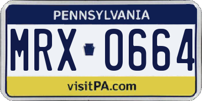 PA license plate MRX0664