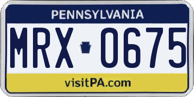 PA license plate MRX0675