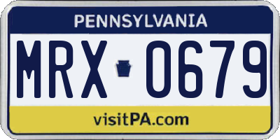 PA license plate MRX0679