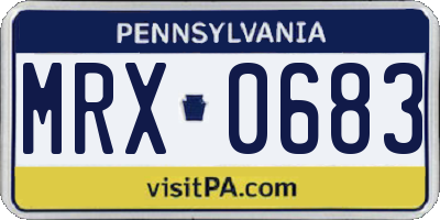 PA license plate MRX0683