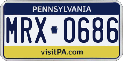 PA license plate MRX0686