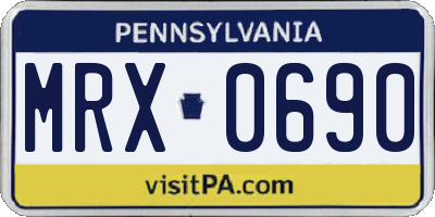 PA license plate MRX0690