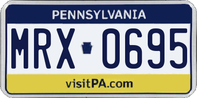 PA license plate MRX0695