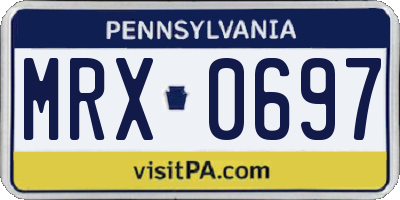PA license plate MRX0697