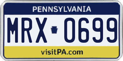 PA license plate MRX0699