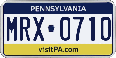 PA license plate MRX0710