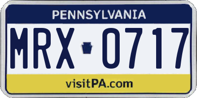 PA license plate MRX0717