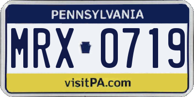 PA license plate MRX0719