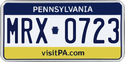PA license plate MRX0723