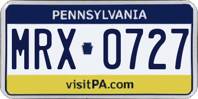 PA license plate MRX0727