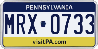 PA license plate MRX0733