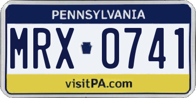 PA license plate MRX0741