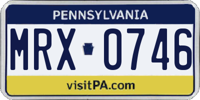 PA license plate MRX0746