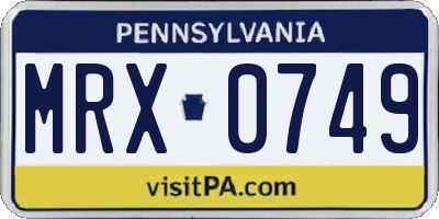 PA license plate MRX0749