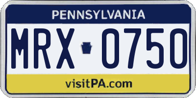 PA license plate MRX0750