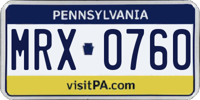PA license plate MRX0760