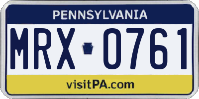 PA license plate MRX0761