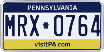 PA license plate MRX0764