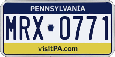 PA license plate MRX0771