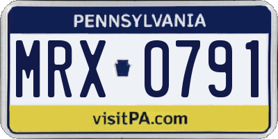 PA license plate MRX0791