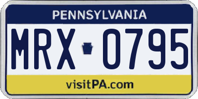 PA license plate MRX0795