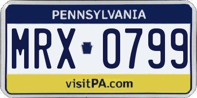 PA license plate MRX0799