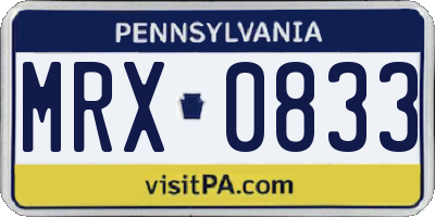 PA license plate MRX0833