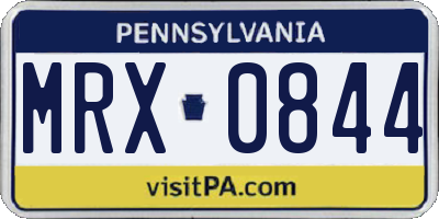 PA license plate MRX0844