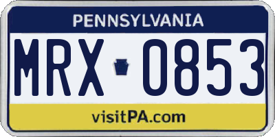 PA license plate MRX0853