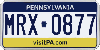 PA license plate MRX0877