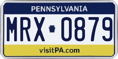 PA license plate MRX0879