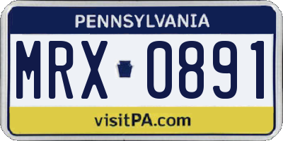 PA license plate MRX0891