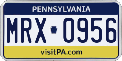 PA license plate MRX0956