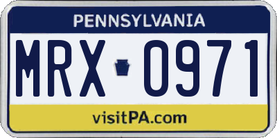PA license plate MRX0971