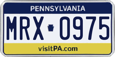 PA license plate MRX0975