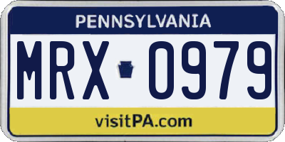PA license plate MRX0979